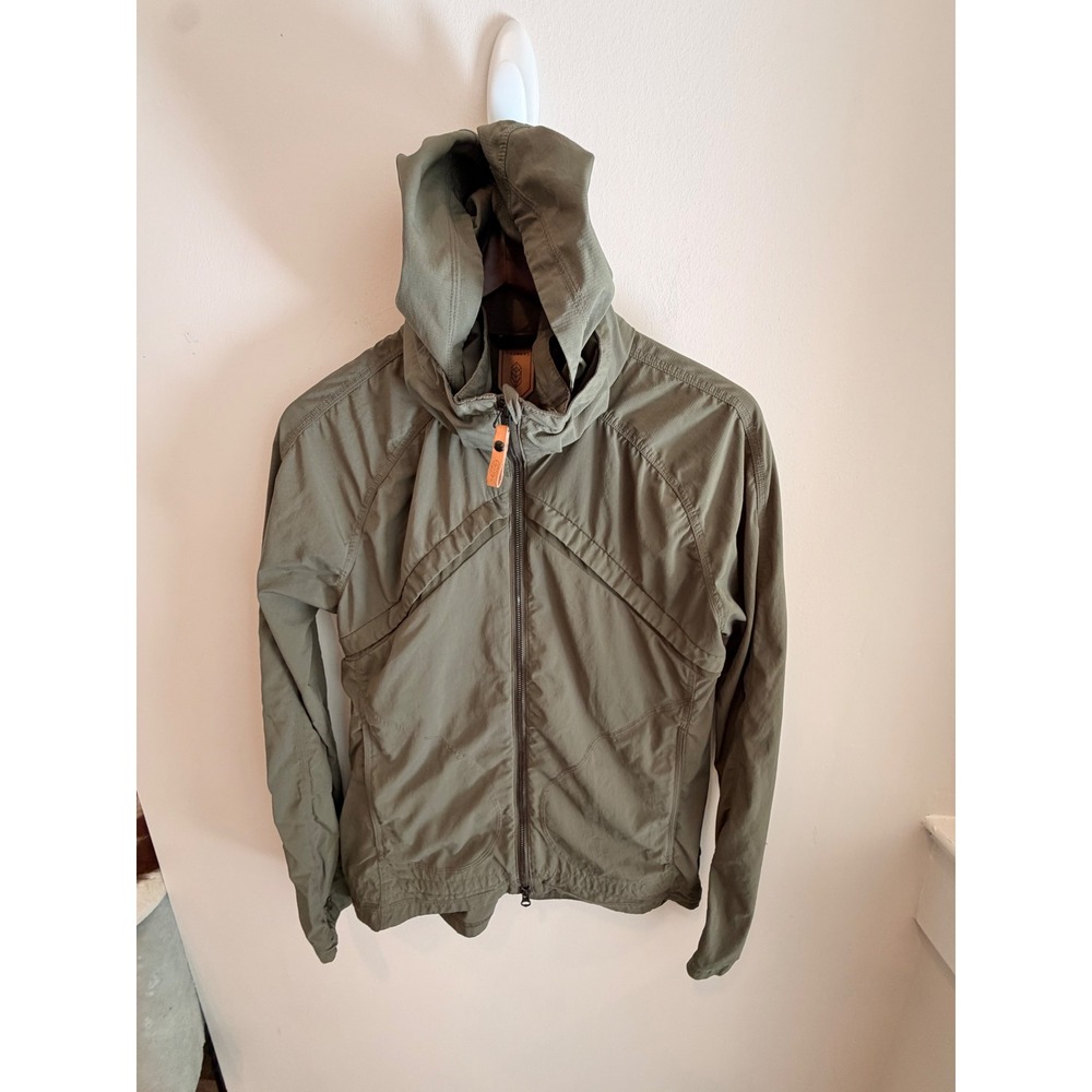 Indygena Hooded Lightweight Jacket Olive Green Small S Full‎ Zip